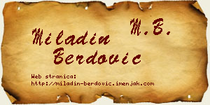 Miladin Berdović vizit kartica